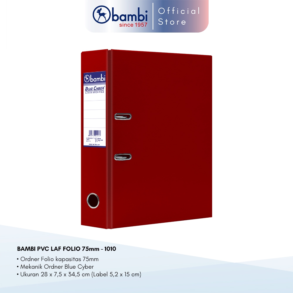 

Bambi Lever Arch File Ordner Folio Dark Red Jumbo Size 75 mm Original