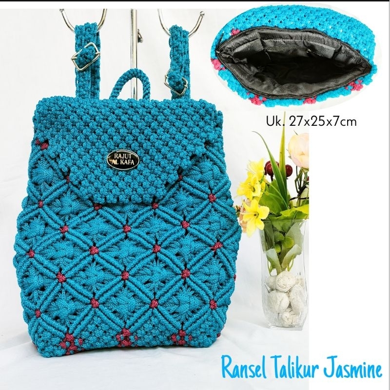 Ransel Rajut Tali Kur Besar / Tas Punggung Talikur Wanita / Ransel Talikur Terbaru Kekinian / Ransel