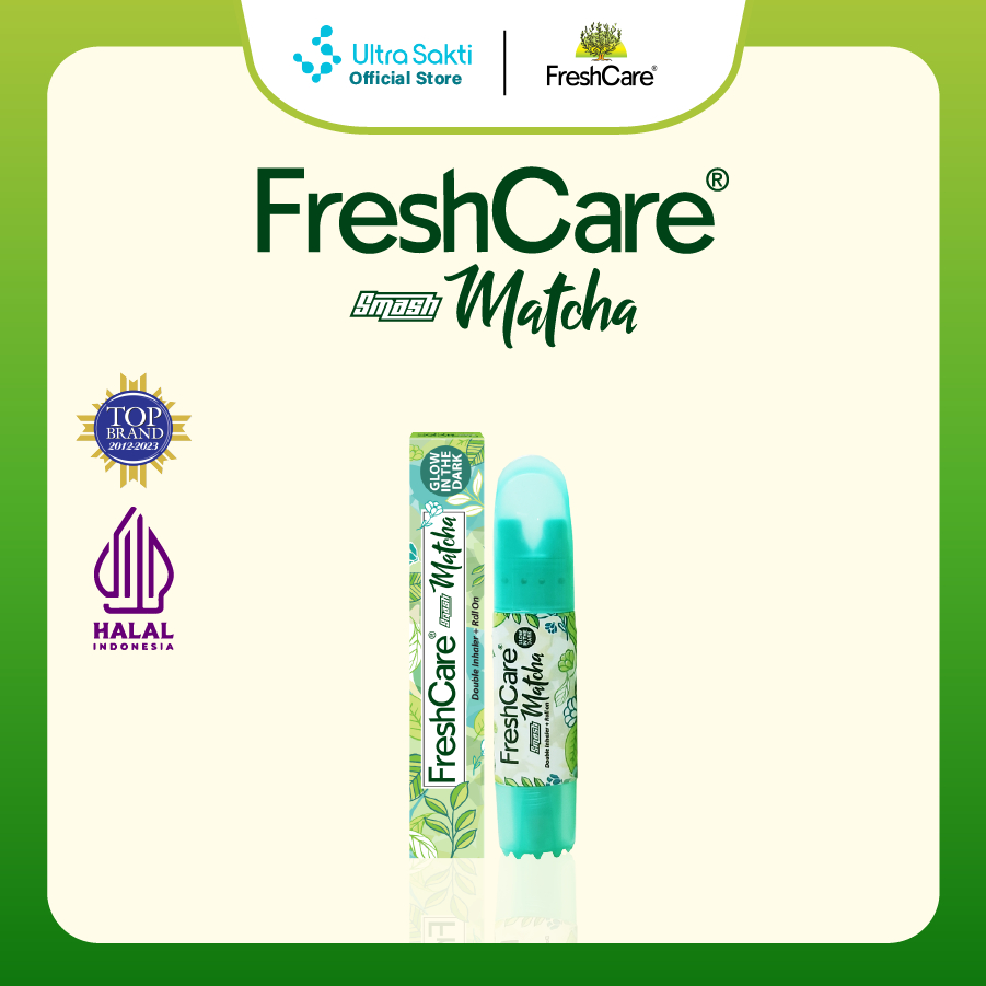 FreshCare Smash Matcha - Double Inhaler + Kerokan + Roll On + Pijat dan Relaksasi (Free 1 Lanyard ha