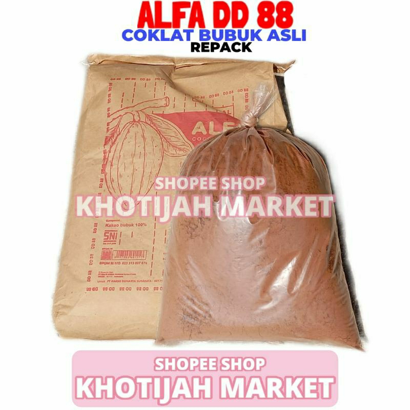 

Coklat Bubuk Asli Pahit Repack Alfa DD 88 Cocoa Powder 1 KG Repal