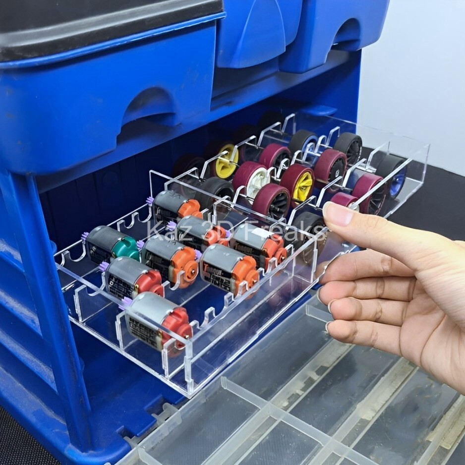 Tamiya Laci Ban Velg & Dinamo Motor Krisbow Masterspace Mini 4WD Kotak Box Tas Part Aksesoris Perkak
