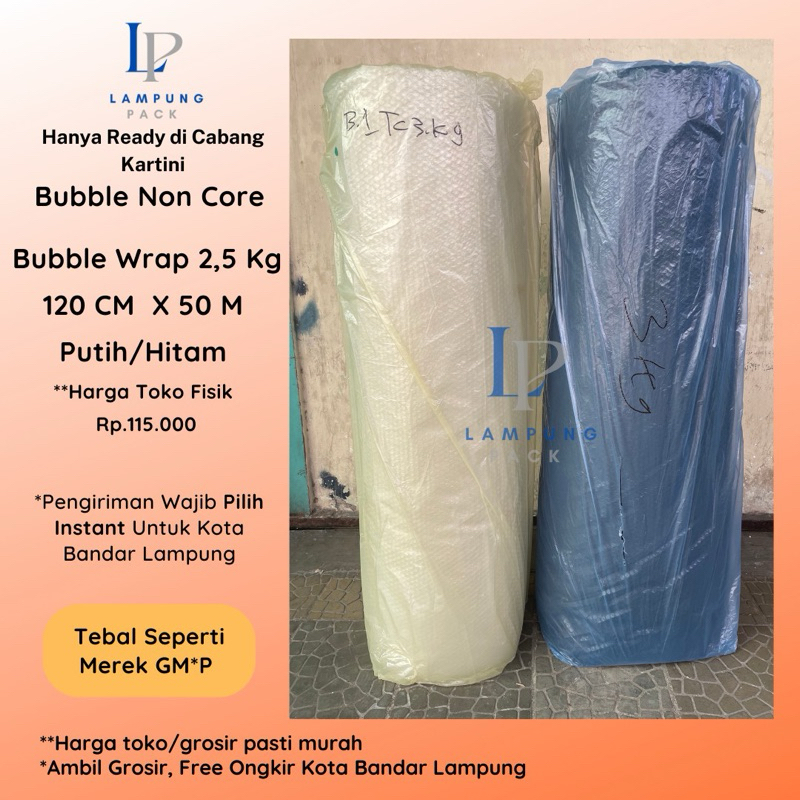 

Bubble Wrap Non Core Lampung Pack 2,5 kg - Semi Bening Hitam