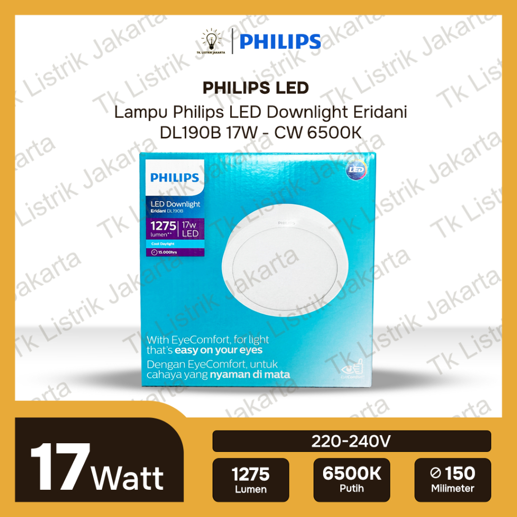 Lampu Philips Downlight Outbow Eridani Led12 17W Putih