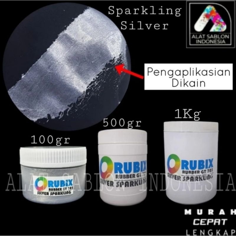 CAT SABLON PASTA RUBBER SILVER SPARKLING 703 WATER BASED 500GR