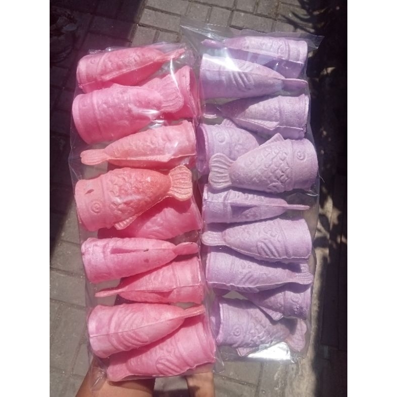 

10Pcs Cup Cone Kerupuk Ice Cream Bentuk Ikan