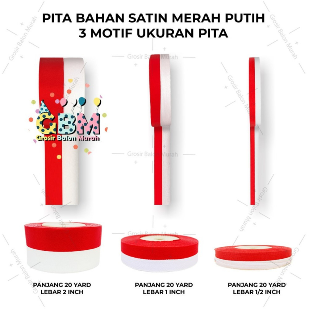 

Pita Satin Merah Putih HUT RI / Pita Satin Merah Putih Dirgahayu / Pita Satin HUT RI