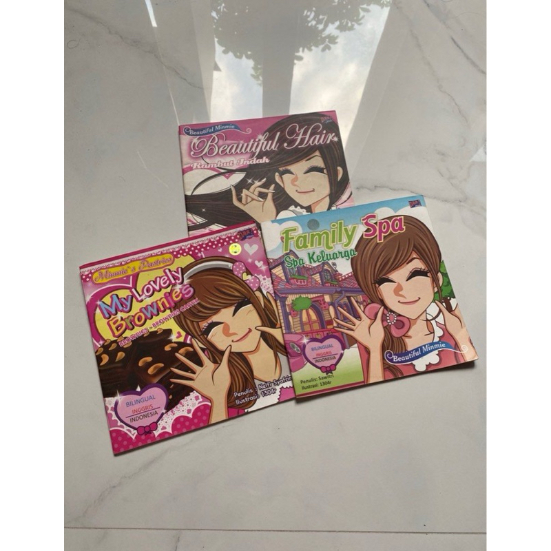 Buku Cerita Anak Minmie Bergambar dan Berwarna Bahasa Indonesia dan Bahasa Inggris Bilingual