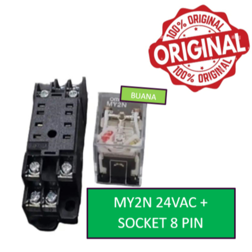 Relay MY2N 24VAC + socket - 8 PIN / my2n 24v ac / MY2 24VAC