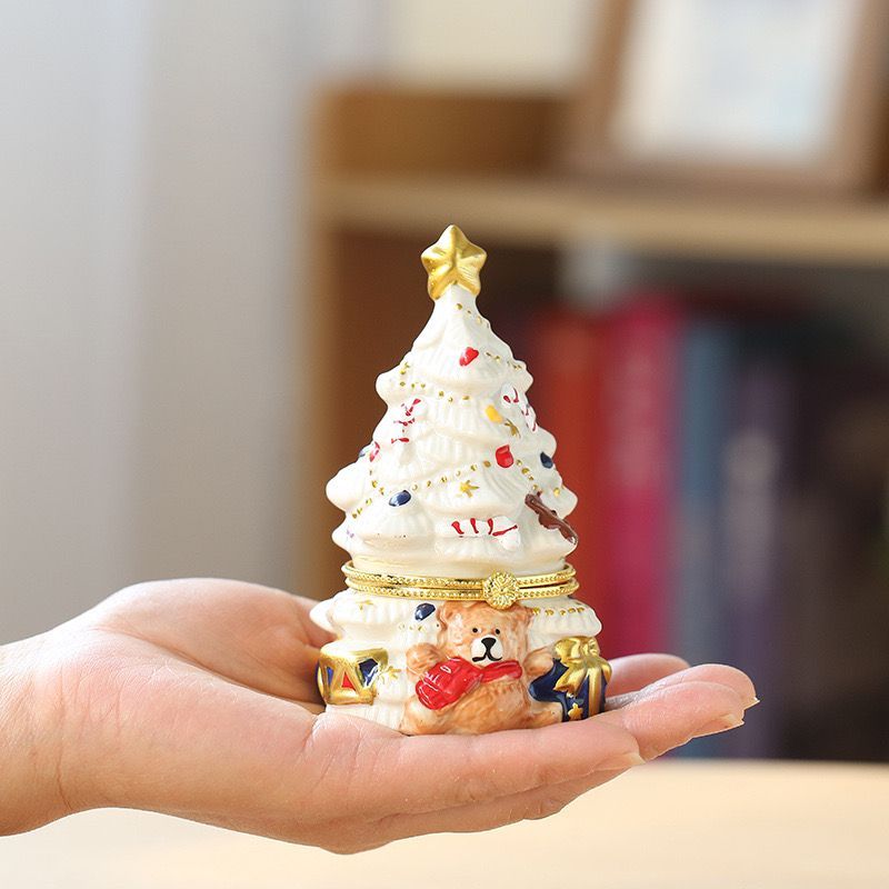 Pohon Natal Pajangan Keramik 12cm 3 Warna