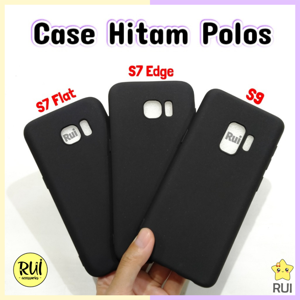 Case Hitam Samsung S7 Flat S7 Edge S9 Softcase Slim Polos Silikon HP Lentur Black
