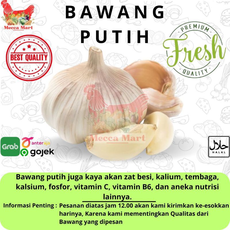 

BAWANG PUTIH FRESH (500gr) - SAYURAN FRESH