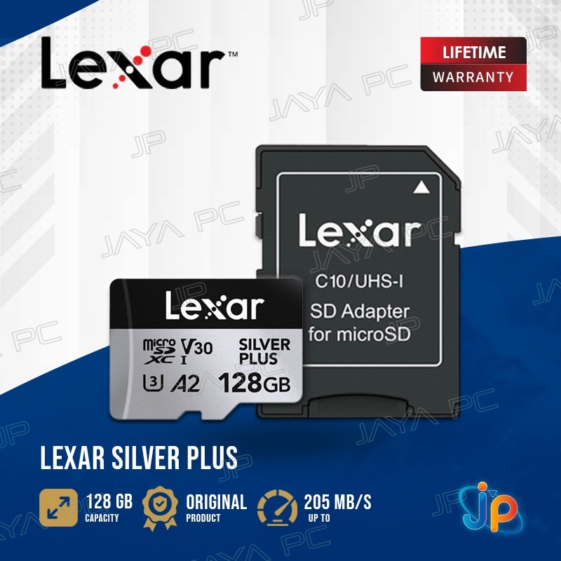 Lexar Professional Silver Plus MicroSDXC A2 128GB - Micro SD + Adapter