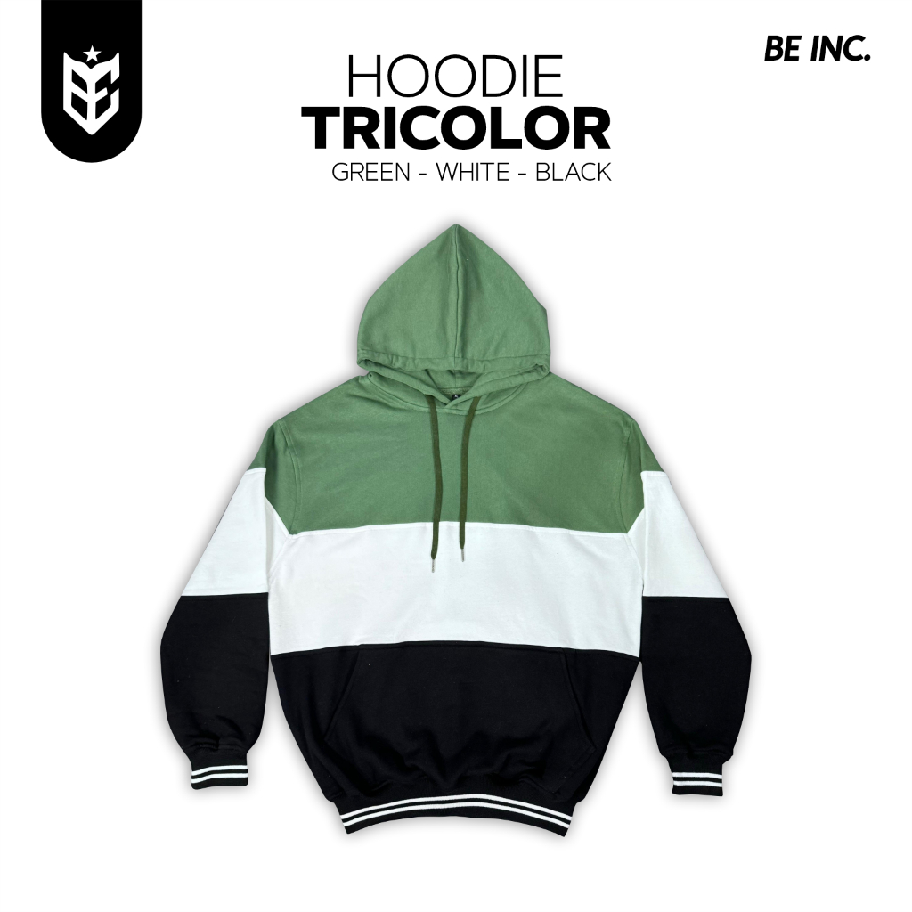 BE INC - Hoodie Jumper TRICOLOR Polos Fleece Premium (Pria Wanita Unisex)