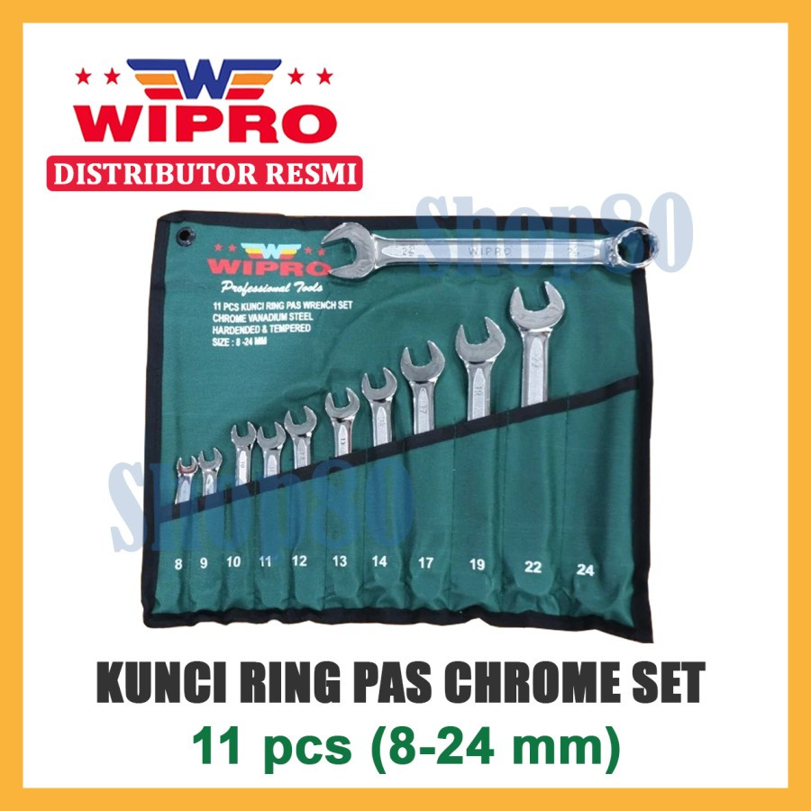 Wipro Kunci Ring Pas 1 Set 11pcs 11 pcs Chrome Plated CRV 8-24 mm