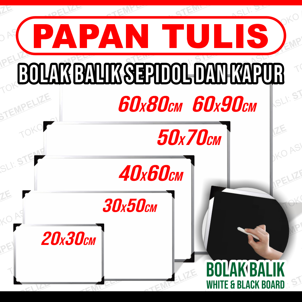 

Papan Tulis Bolak Balik Sepidol dan Kapur