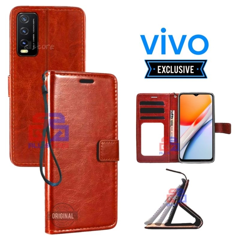 VIVO Y20 (V2029) Y20s Y12S (V2026,V2033, V2042) Y20-2021 (V2043) V2027 FLIP cover PU - LEATHER Case 