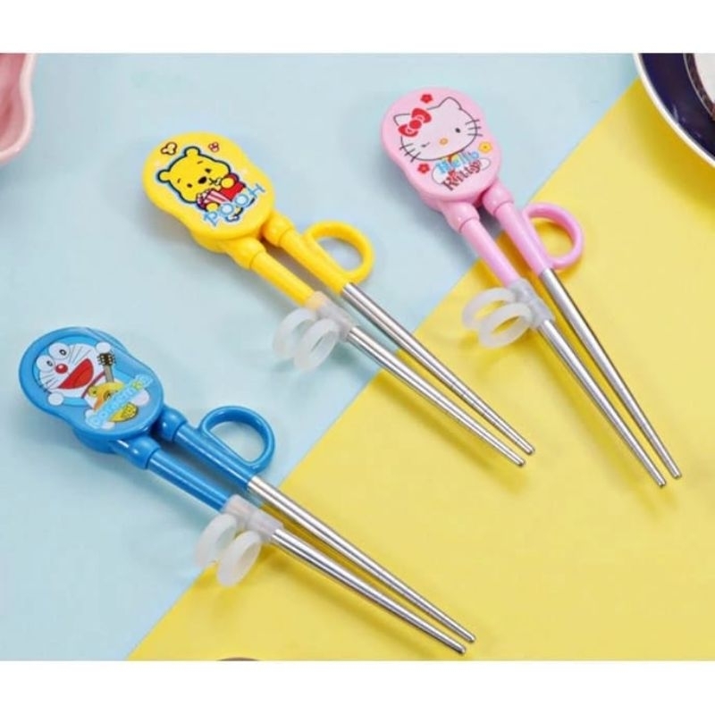 Sumpit Anak Karakter Kartun Food Grade Stainless Besi