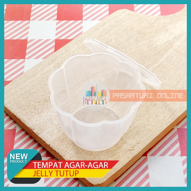 [12 pcs] TEMPAT AGAR-AGAR TUTUP Pelangi / Cup Pudding Jelly Pudding Bunga