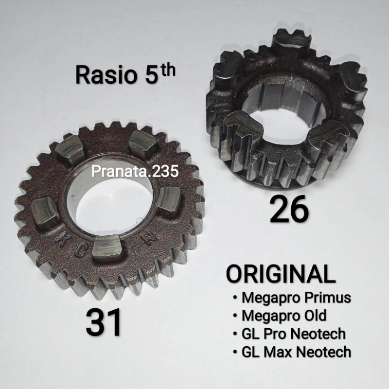 Original Set Gigi 5 Rasio Mata 31 - 26 Megapro GL Pro Max Neotech JAPAN Ori Copotan Girbox Gearbox T