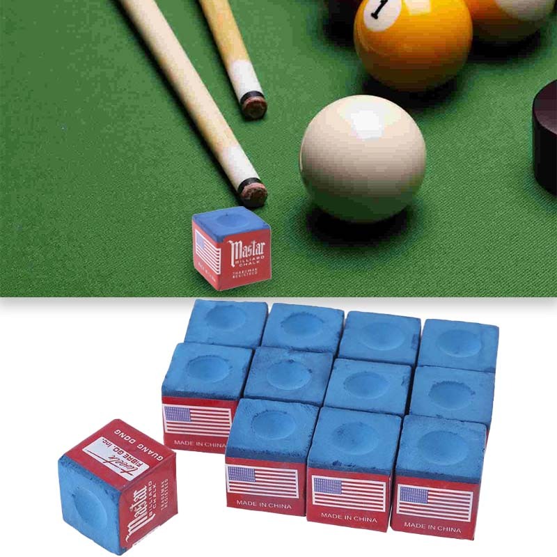 12pcs Chalk Billiard Kamui Kapur Biru Billiard Chalk Box Billiard Chalk Billiard Master/Kamui