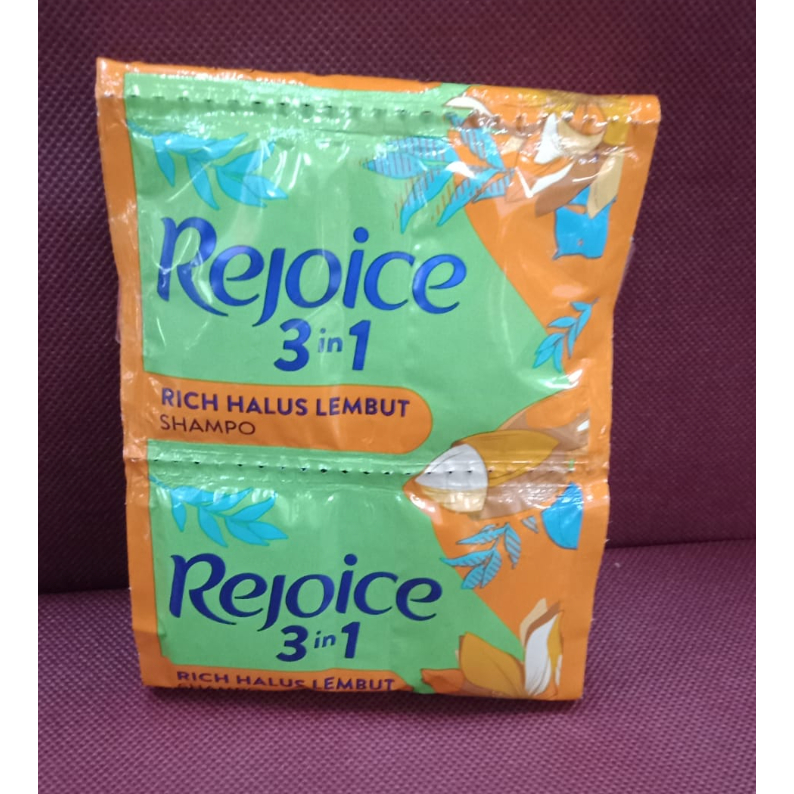 Shampoo Rejoice 3 in 1 5ml Bendit 12 Sachet - Rich Halus Lembut / Anti Ketombe Hijab