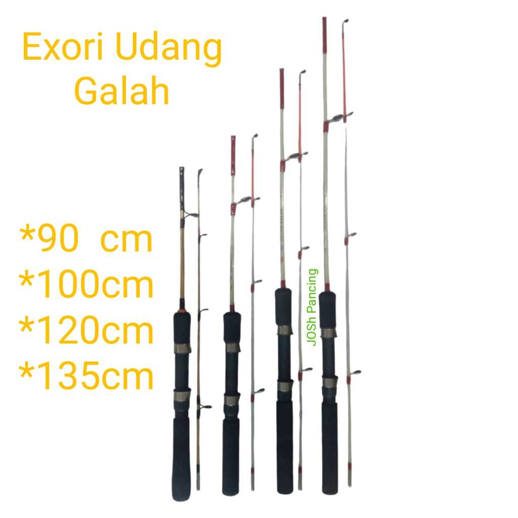 Joran pancing exori udang galah 90 100 120 135 cm lentur kuat