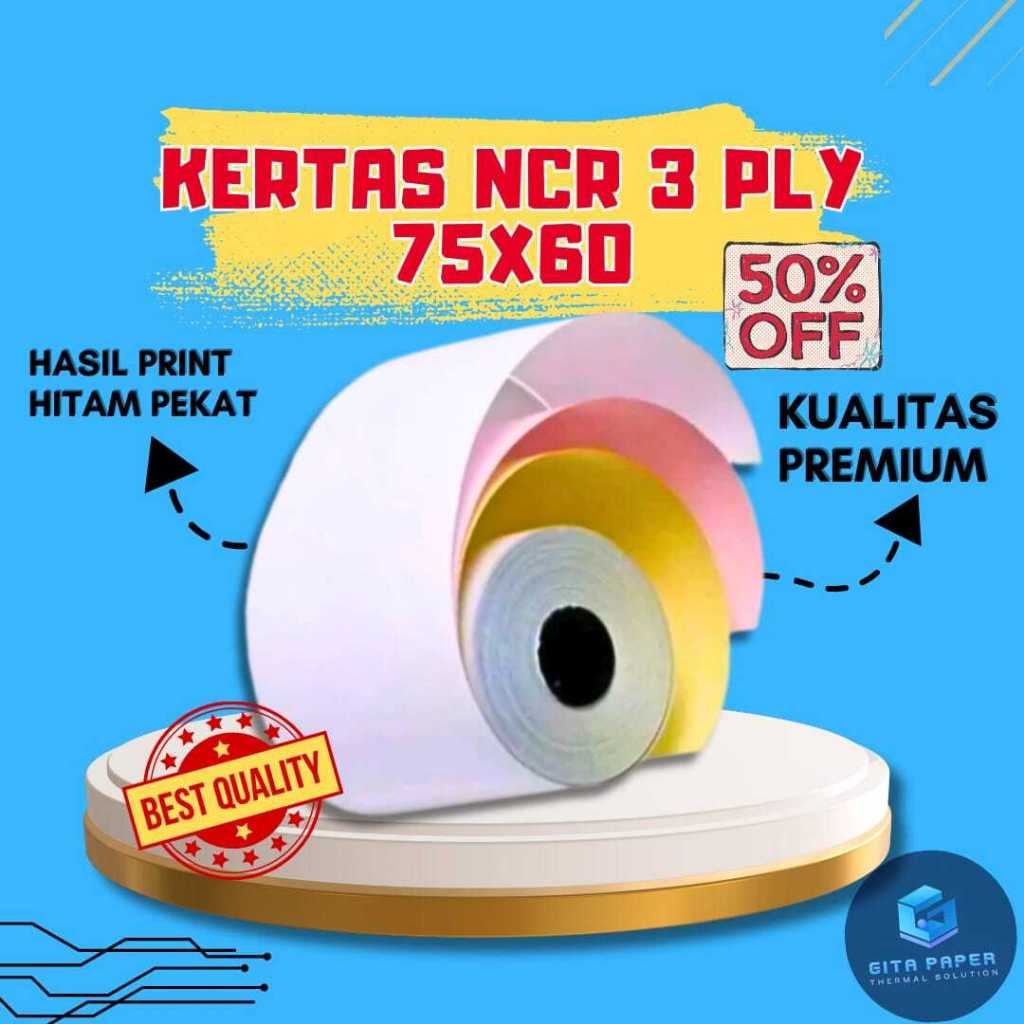 

KERTAS KASIR STRUK NCR 75X60 3PLY PREMIUM
