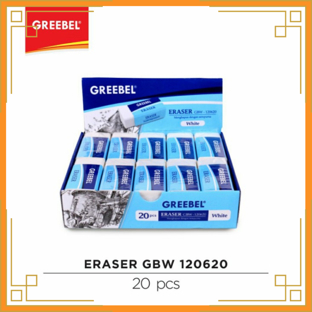 

GREEBEL Penghapus pensil putih sedang GBW-120620