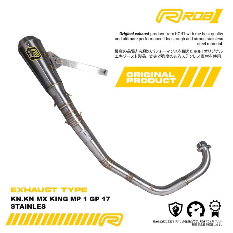 KNALPOT ROB1 RCB1 MX KING MP1 GP17 STAINLESS
