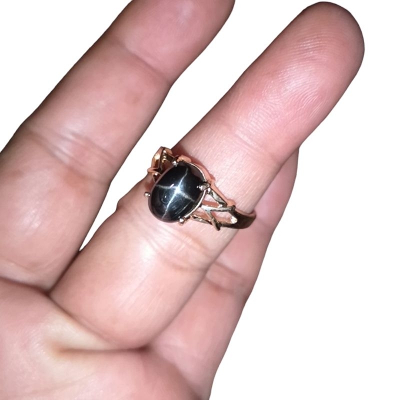 Cincin batu natural / alami nilam star cincin wanita minimalis