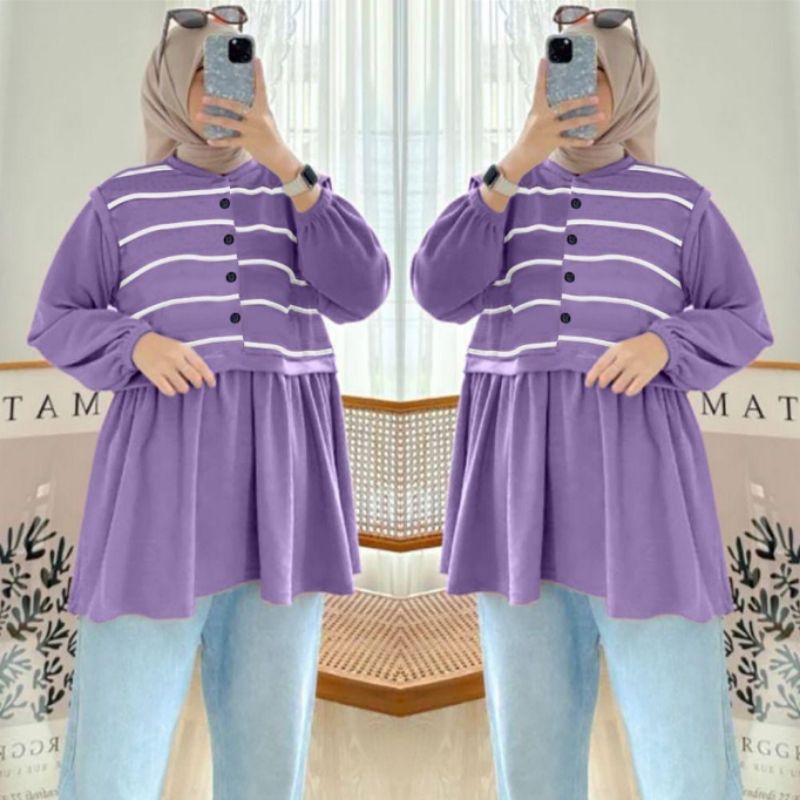 ATASAN KNIT TERBARU Kancing Busui