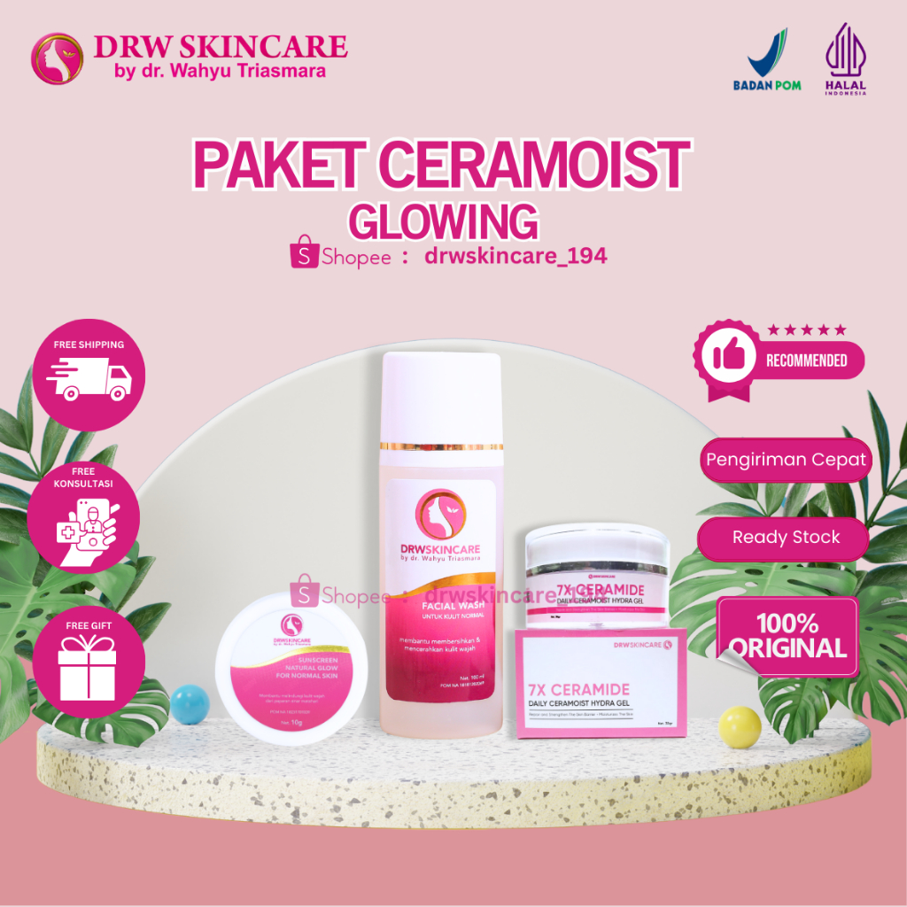 PAKET CERAMOIST ACNE DAN GLOWING DRW SKINCARE