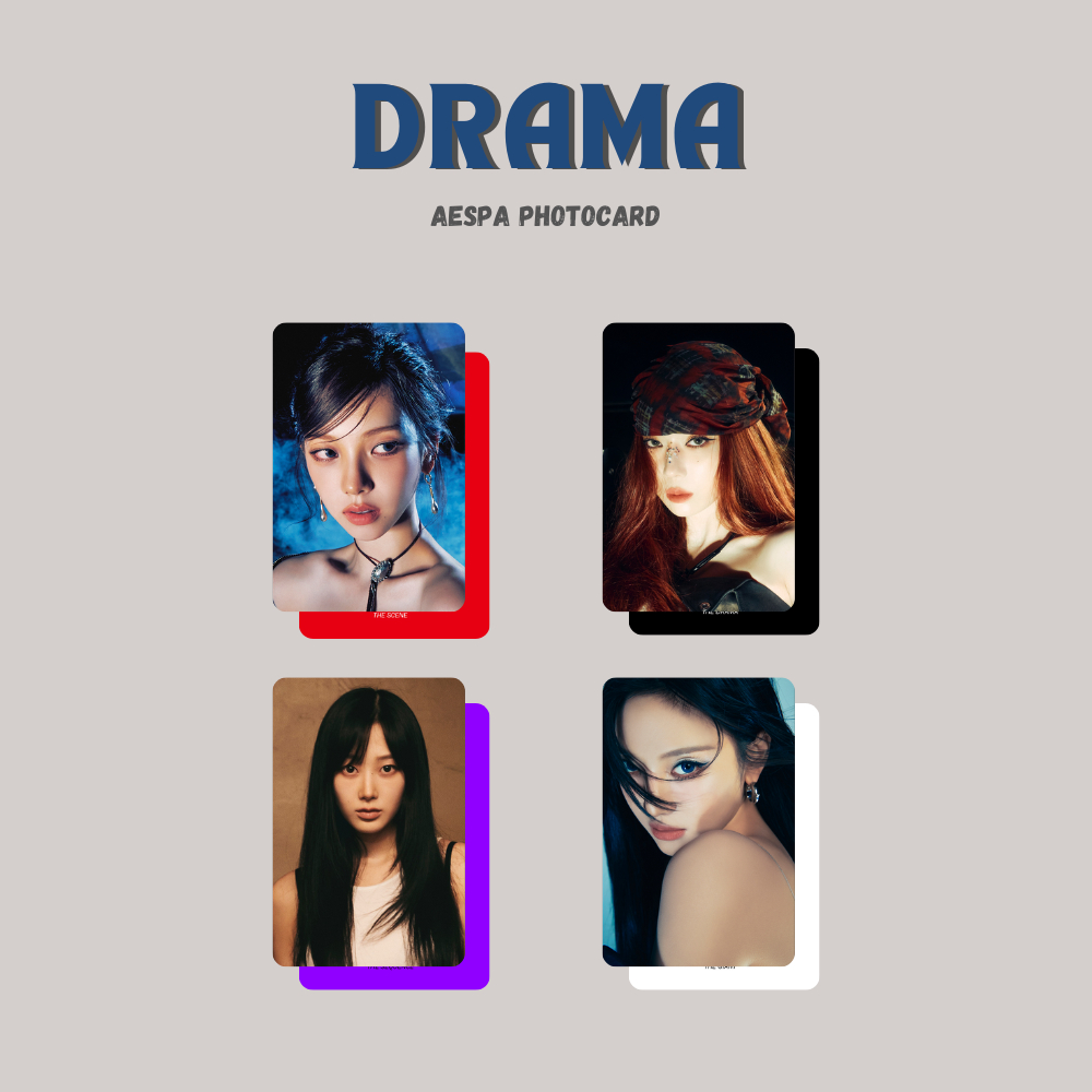 [4 pcs] Photocard Aespa : Drama - by Aera Kpop Merch | Photocard Unofficial Aespa - Photocard Drama 