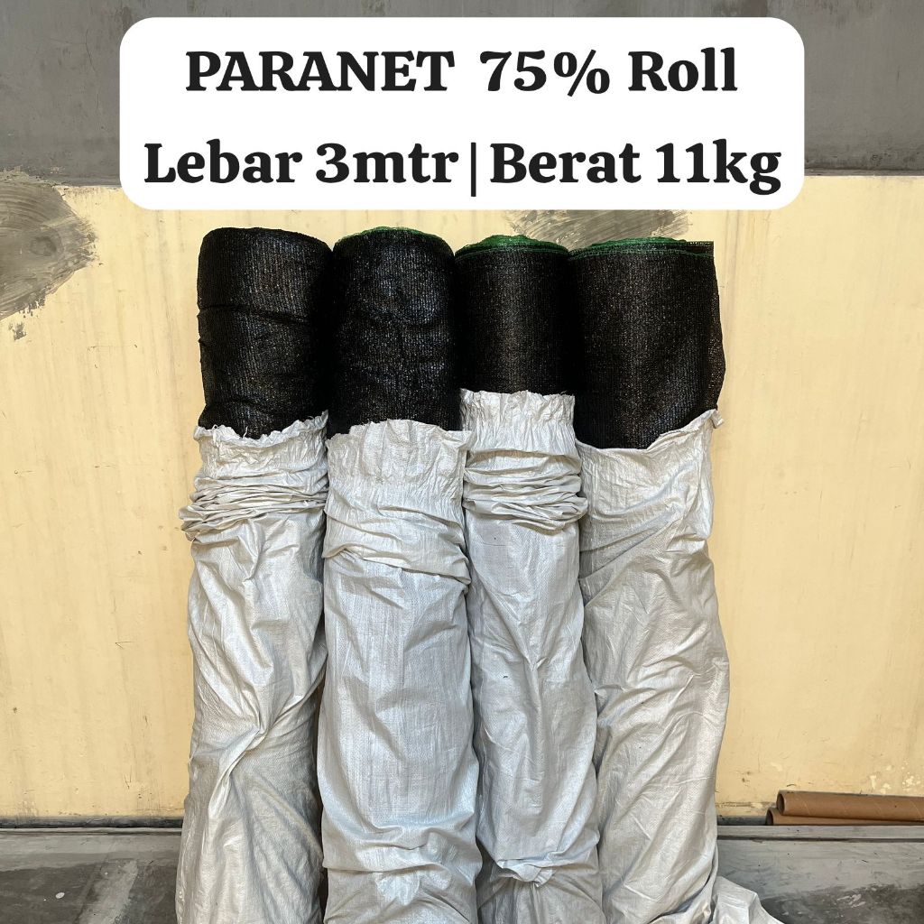 JARING PARANET 75% 1 ROLL ( LEBAR 3 METER ) JARING HITAM