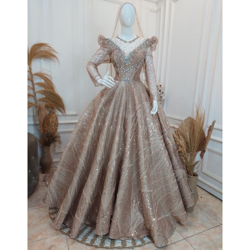 mocca ball gown