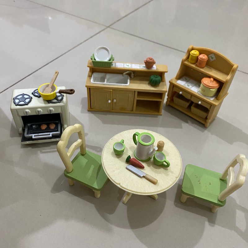 sylvanian kitchen set preloved