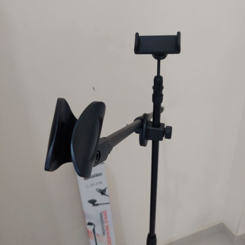 stand mic panjang ada tempat hp first class F03 original stand mic tinggi plus holder hp