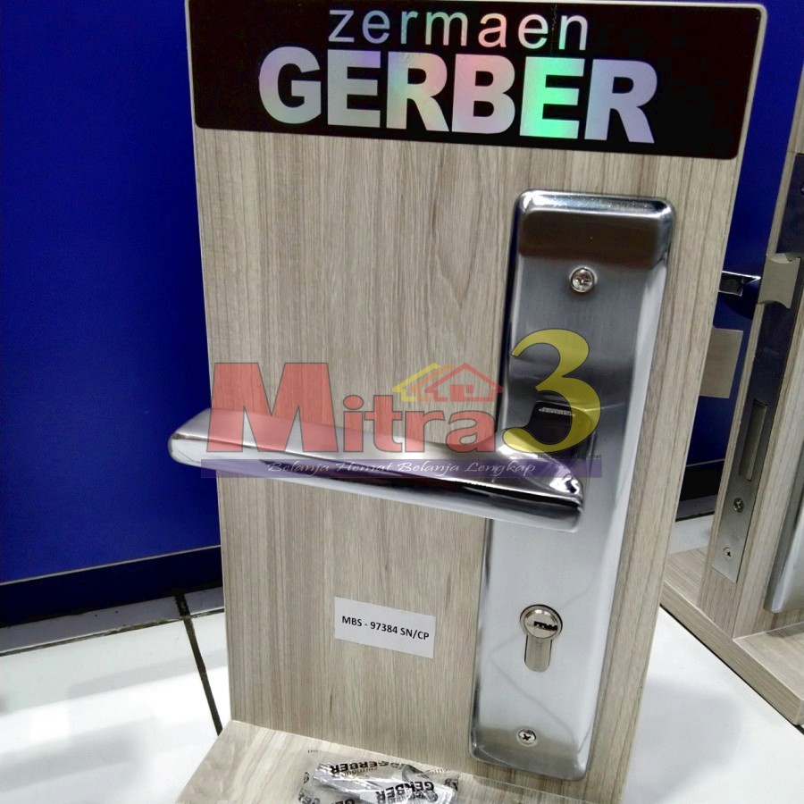 Kunci Pintu GERBER MBS-97384 Lengkap Handle + Body + Silinder
