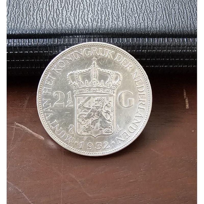 Koin kuno, silver coin, koin perak 2,5 Gulden Wilhelmina 1932