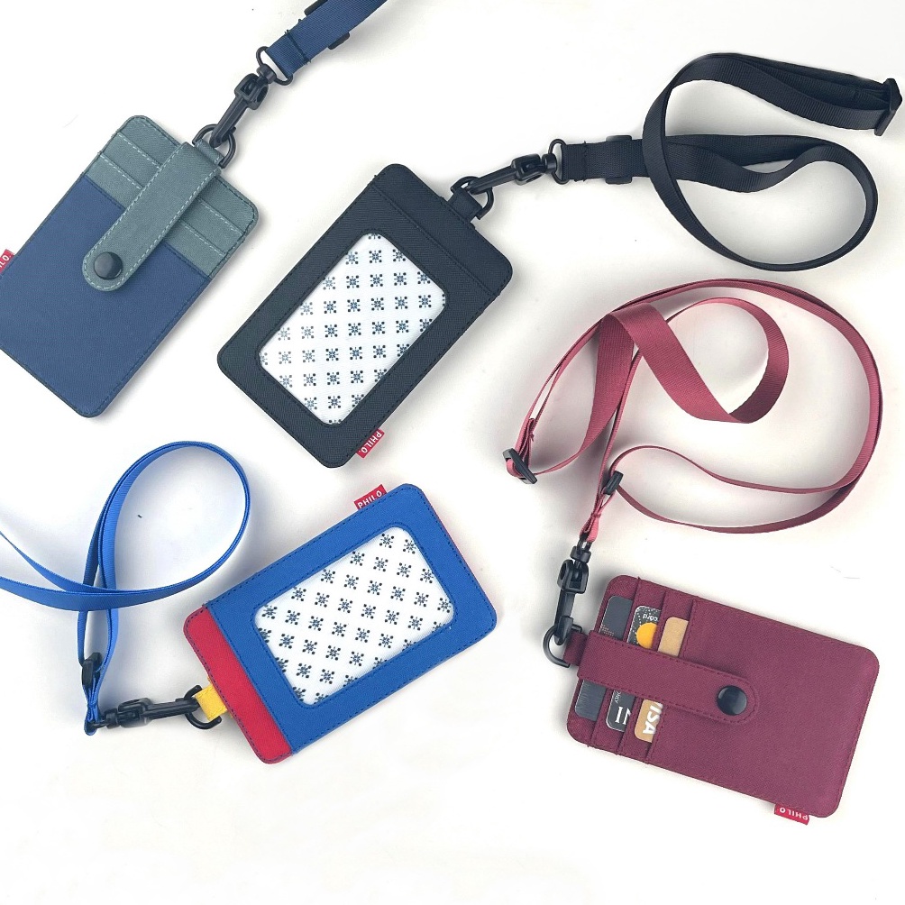 

KODE J29U ID card holder dompet gantung name tag kartu lanyard kain polos philo