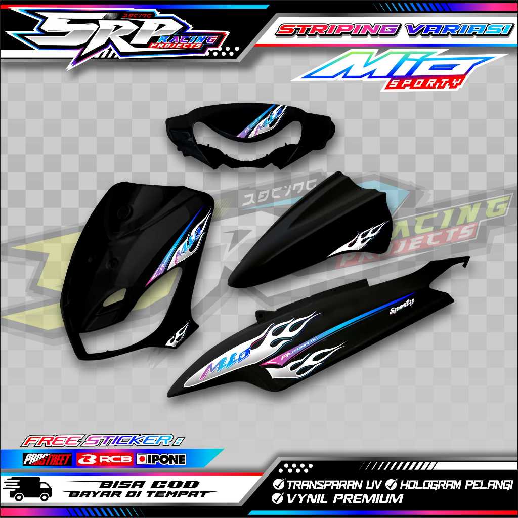 STRIPING VARIASI YAMAHA MIO SPORTY / STICKER LIST MOTOR MIO SPORTY DESAIN API