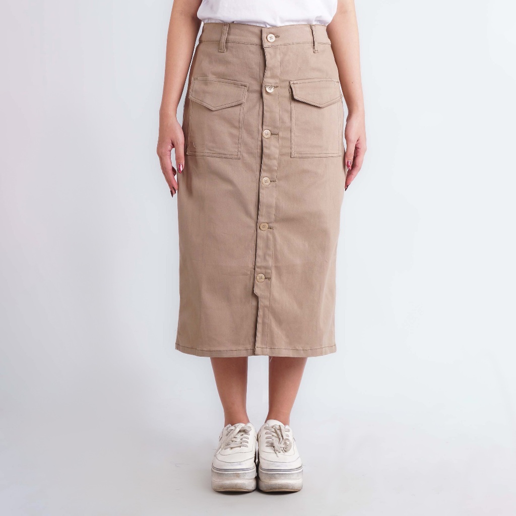 Bawahan Rok Span Katun Twill 7/8 Orchid Skirt - DLINE