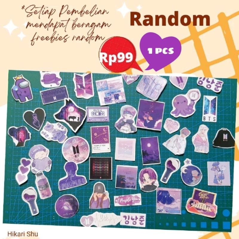 

Harga Satuan Sticker Aesthetic Random BTS Purple Harga satuan murah Aesthetic sticker tumblr,sticker laptop,sticker buku diary,sticker HP atau freebie toko