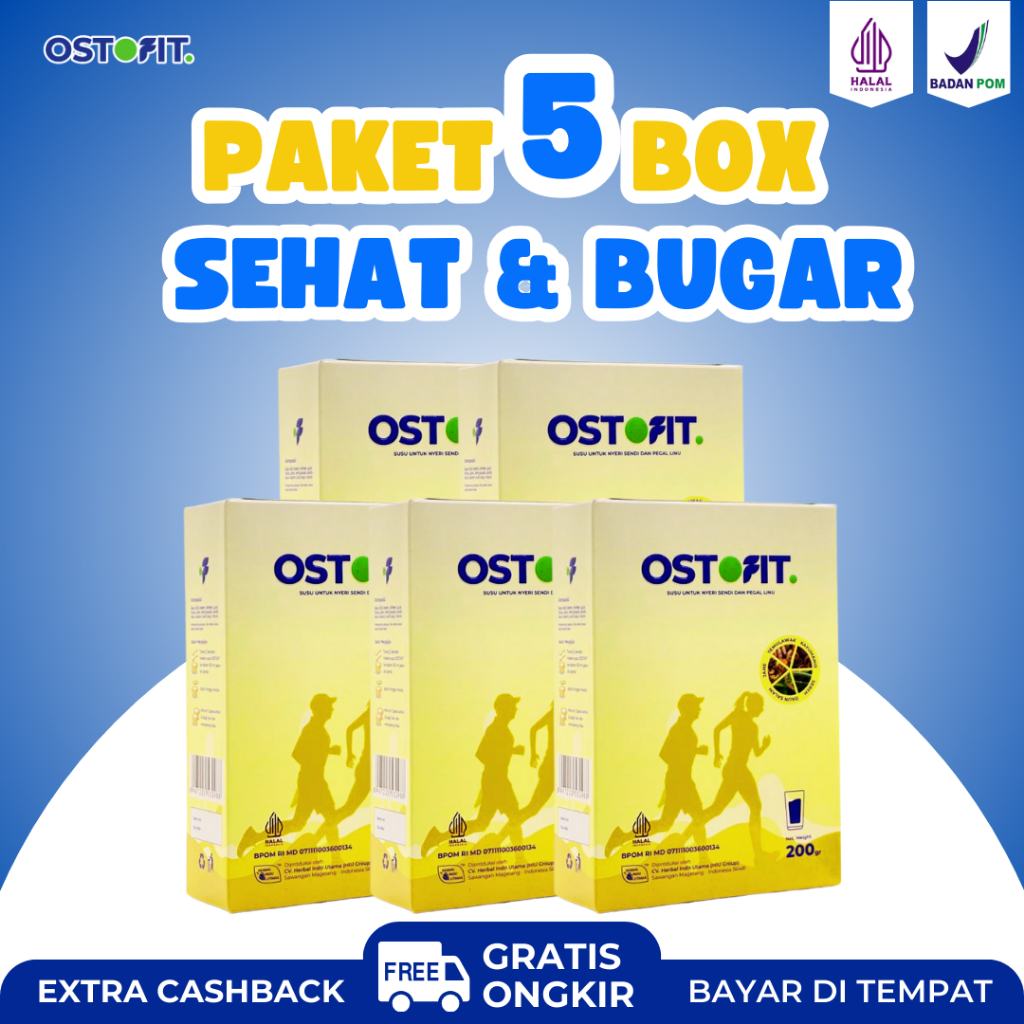 

OSTOFIT Paket 5 Box - Susu Herbal 5x Lebih Manjur Menyembuhkan Nyeri Sendi Asam Urat dan Kolesterol