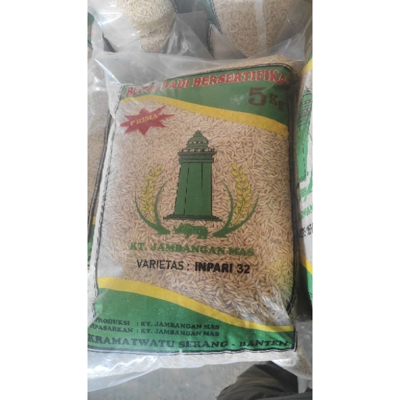 Benih Padi INPARI 32 (Bersertifikat) isi 5Kg | Label Ungu & Label Biru