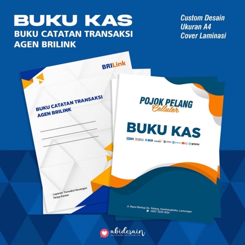 

Cetak Buku Kas, Buku Catatan Transaksi Agen Brilink, Custom