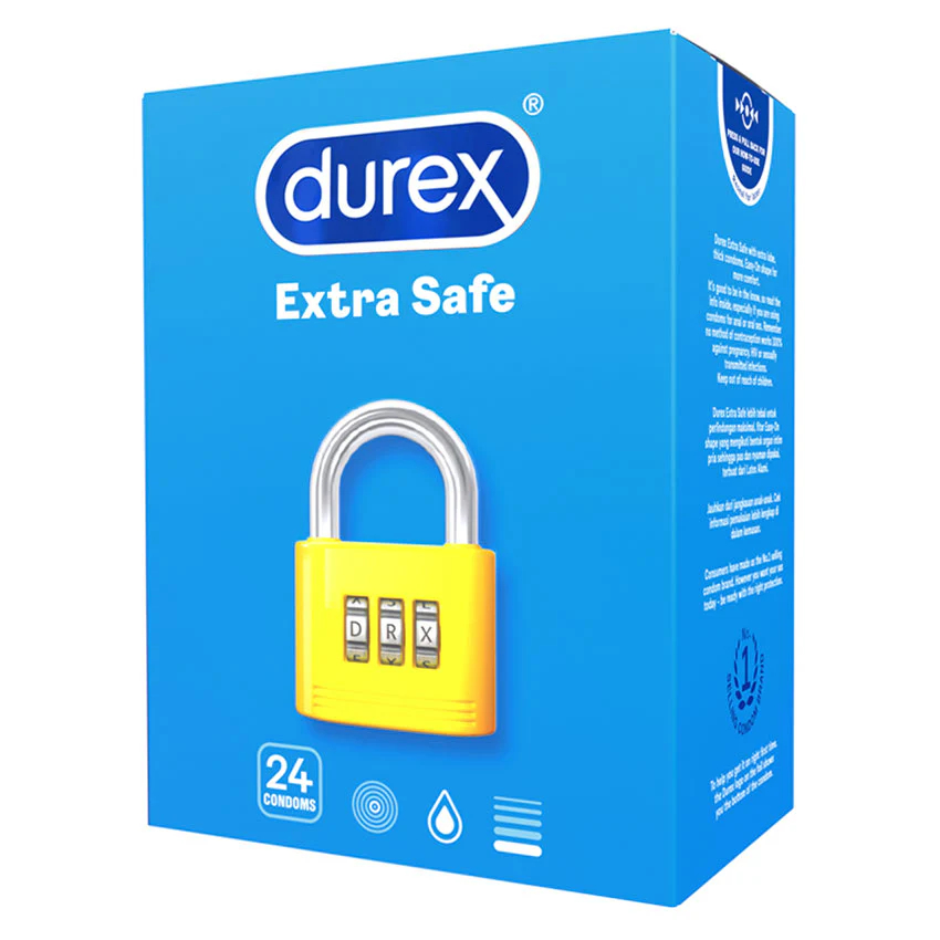 Kondom Durex Extra Safe 24's Pcs - Kondom Nyaman Dan Aman / Kondom Tebal