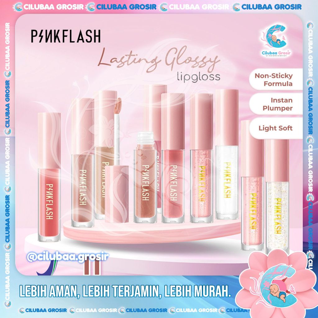 PINKFLASH Lasting Glossy Lipgloss || PINKFLASH OHMYGLOSS Lasting Glossy || Lip Gloss BPOM PF-L02