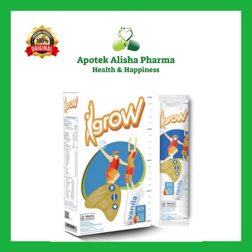 

Igrow Milk Box 5 sachet - Susu Peninggi Badan Anak Usia 5 - 12 tahun dan Remaja Rasa Vanila / Coklat / Karamel