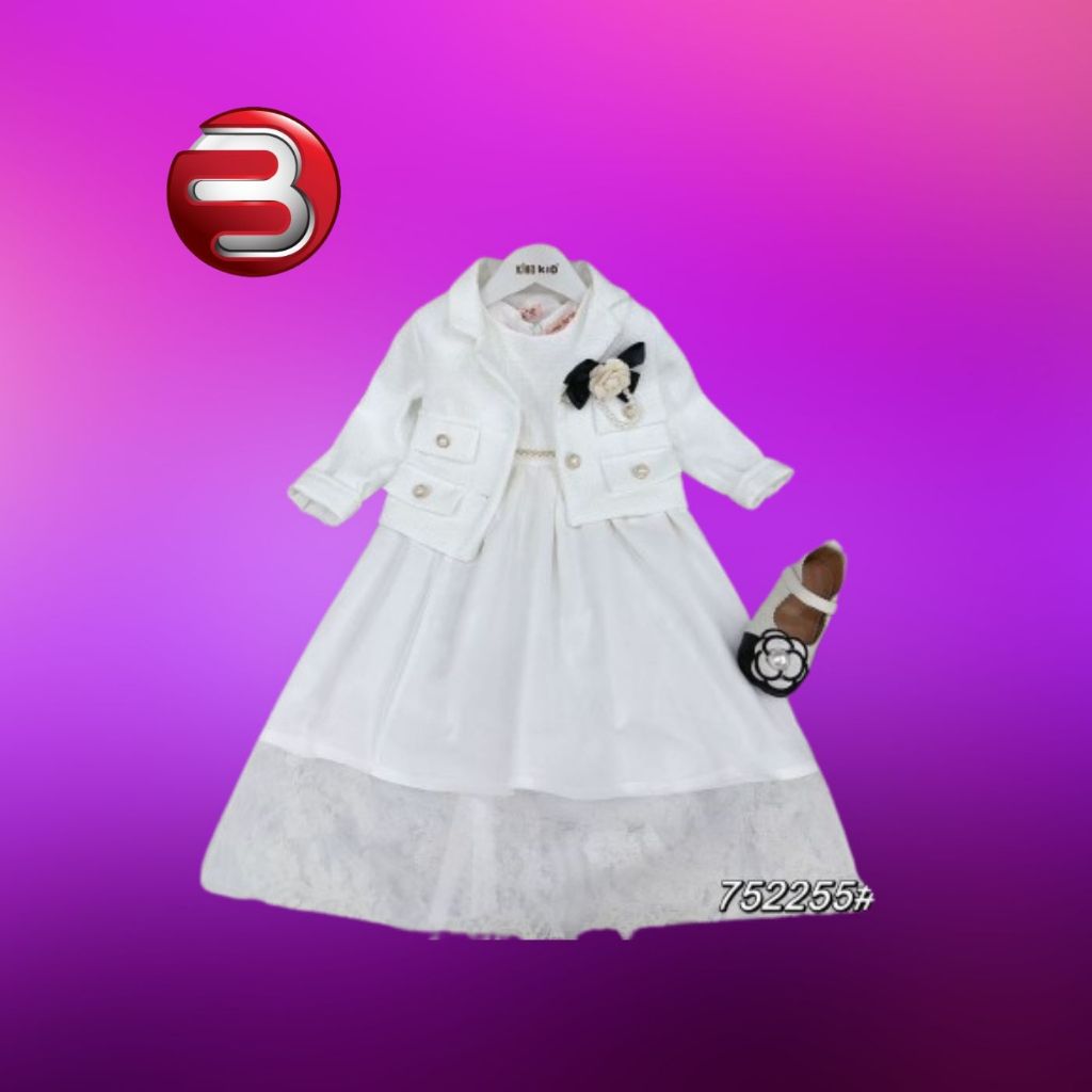 BARAKOO-DRESS KING KID ANAK PEREMPUAN IMPORT PREMIUM  #752255